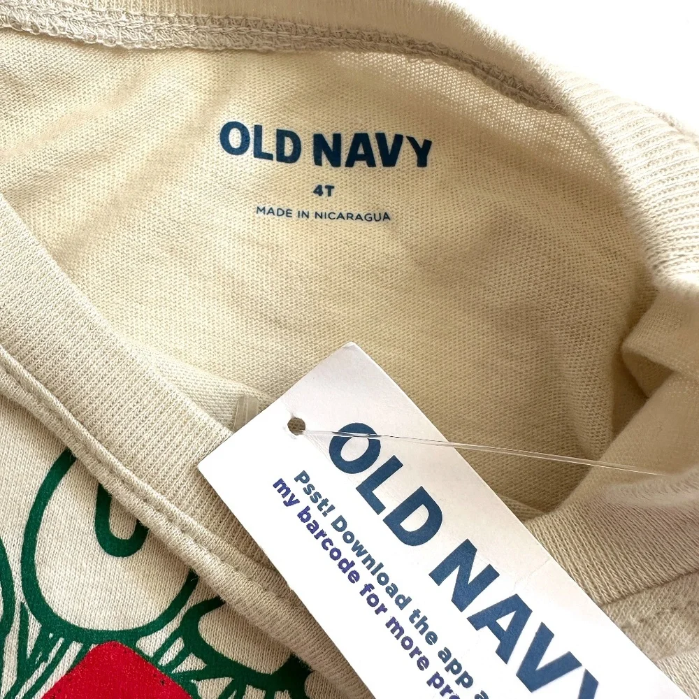 NWT Old Navy Meowy Christmas Cat Shirt Toddlers 4T